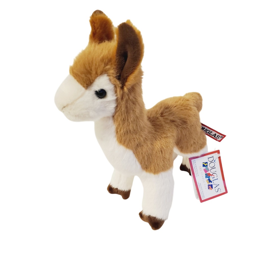 Douglas Cuddle Toy Llama Stuffed Animal Plush Brown White 1514 LEN 8 Inch